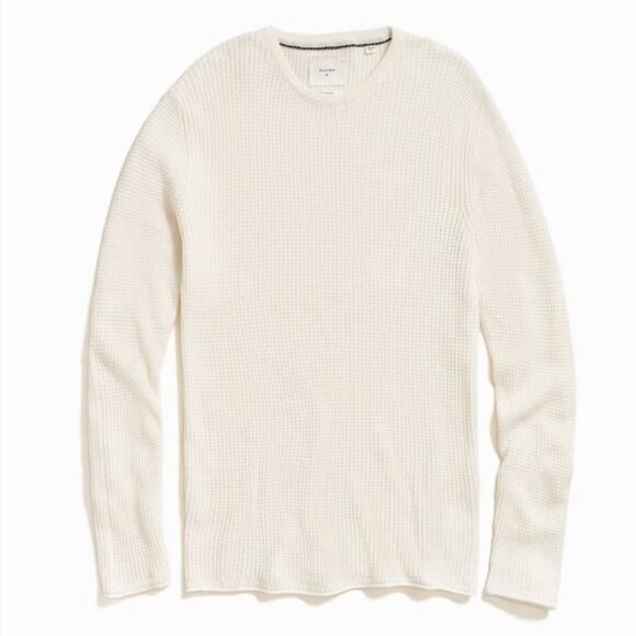 Billy Reid Mini Waffle Crew Long Sleeve Cotton Cashmere Sweater - Picture 1 of 6